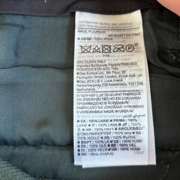 Banana Republic Lido Straight Leg Italian Wool Trouser Green Sz 4 Marzotto mill - Picture 6 of 16